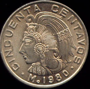 WORLD COINS 1980 MEXICO 50 CENTAVOS   BU ++ (3G423) - Picture 1 of 2