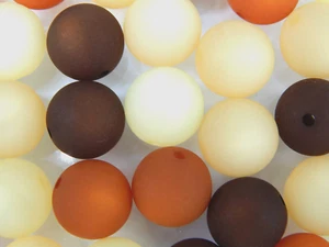 10 XL PolarisPerlen 16mm groß matt  Farbmix Braun Walnuss Rostbraun Beige - Bild 1 von 1