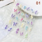 1 Sheet 5D Nail Art Stickers Decals Embossed Blue Mermaid Tail Decoration Bf