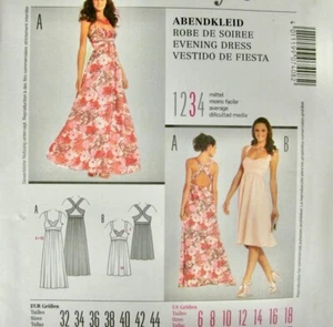 Summer Dress Sewing Pattern Cross Back Burda 7408 Womens Size 6-18 Uncut - Picture 1 of 6