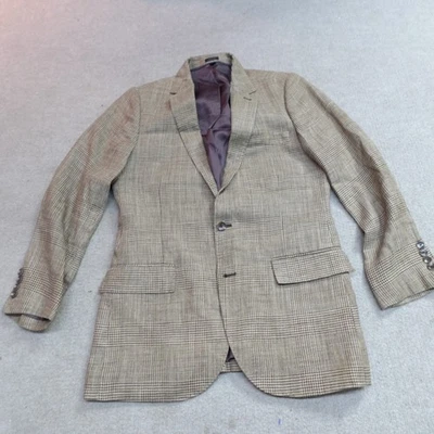 J.Crew Sport Coat 38R Beige Guncheck Ludlow Linen Silk - Image 1 of 4
