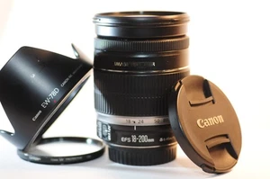 Objetivo Canon EF-S 18-200 mm 3,5-5,6 IS EW-78D BONITO para EOS Rebel T8 T7 80D 90D 7D - Imagen 1 de 8