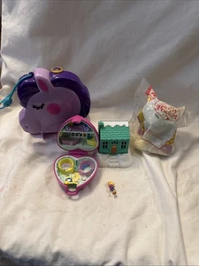 Lote Polly Pocket Vintage 1993 Bluebird Pink Compact, 2020 Caballo Compacto con Figura - Imagen 1 de 24