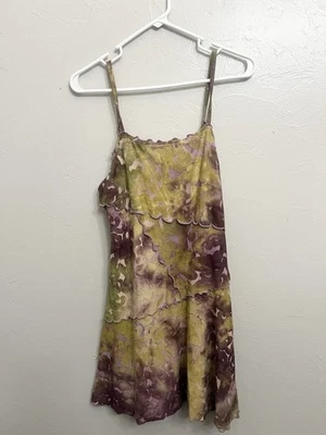 De colección KY2k Marrón Púrpura Mediano Mini Vestido Babydoll Caprichoso Hada Duende Gremlin Foto 1 de 4