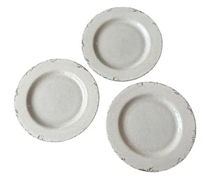 Williams-Sonoma "Rustic" Ivory-Brown Melamine 10.88” Dinner Plates Set Of 3 - Picture 1 of 8