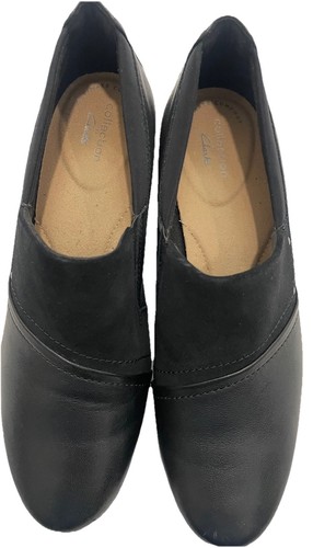 Mocassini donna Clarks Collection Emily Step in pelle nera taglia 8 M NUOVI