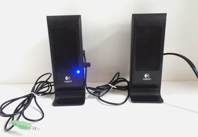 Logitech S-100 Black Desktop/Computer Wired L & R Speakers w/Headphone Jack - Image 1 of 4