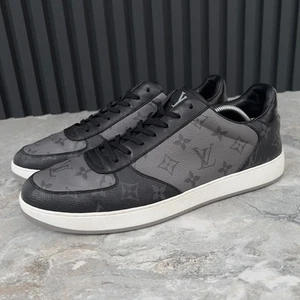 RRP $985 Louis Vuitton Rivoli Monogram Sneakers Gray Leather 10 LV 11 US 44 EUR - Picture 1 of 13