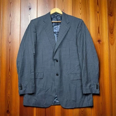 Bachrach by Zegna Men's Wool Blazer 46L Blue Pinstripe Two-Button - Image 1 of 4