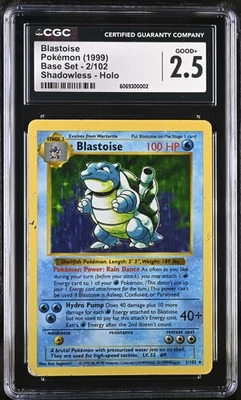 Blastoise Holo Shadowless Base Set 2/102 CGC 2.5 Good+  1999 - Image 1 of 2