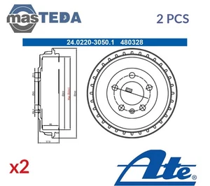 240220-30501 BRAKE DRUM PAIR SET REAR ATE 2PCS FOR VW POLO VI - Picture 1 of 5