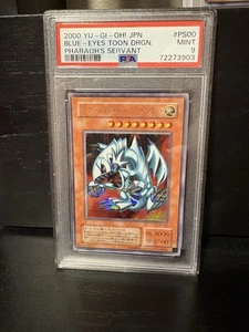 Yugioh PSA 9 Blue-Eyes Toon Dragon PS-00 Pharaoh's Servant 2000 Japanese Ultra P - Picture 1 of 2