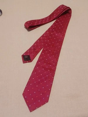 Corbata de cuello CELINE 100 % seda roja geométrica hecha en Italia diseñador de lujo 3,5 X 59,5 Foto 1 de 4