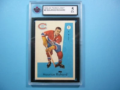 1959/60 PARKHURST NHL HOCKEY CARD #2 MAURICE RICHARD KSA 5 EX SHARP 59/60 PARKIE - Image 1 of 4