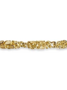 10k Solid Yellow Gold Handmade 5mm Nugget Link Bracelet, 10", Approx 23g - Picture 1 of 3