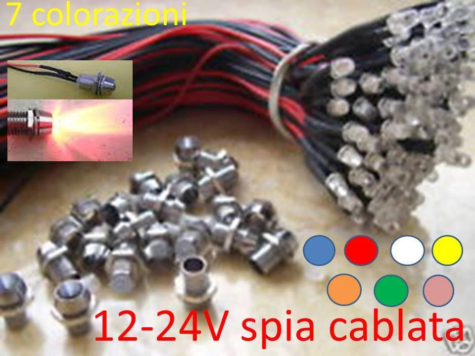 Diodi Cielo Stellato 10 X LED 5mm 12 24V Cablati spia Lampada holder pre-wired - Immagine 1 di 1