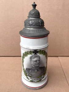Seltener Vintage August von Mackensen Germany Deckel Bier Stein Keramik 9,75" - Bild 1 von 10