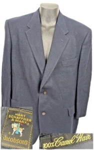 Hart Schaffner Marx Men's VTG Black 100% Camel Hair Blazer Sport Coat 3XL - Picture 1 of 13