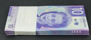 2018 Canada FULL STRAP 100x $10 Dollar Polymer Wilkins/Macklem Prefix FFE UNC - Imagen 1 de 4