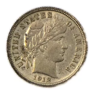 1912-D Barber Dime 10C XF/AU+ Denver Mint - Picture 1 of 2
