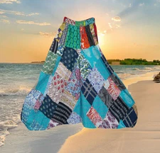 Unisex Handmade Hippie Pant, Patchwork Non Acidic Dyed Cotton Hippy Pant S/M/L