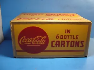 NOS Vintage 1940s Coca Cola Box Crate Cardboard Coke Bottle Carrier Advertising - Picture 1 of 11