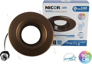 NICOR LED DLR56-3008-120-5K-OB Retrofit Light Kit 12W 5000K Bronze - Picture 1 of 4