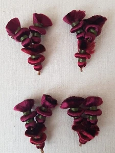 PASSEMENTERIE HOULES 2 PAIRE MINI POMPONS FRANGE BORDEAU/VIOLET REF 151MPPBV - Imagen 1 de 1