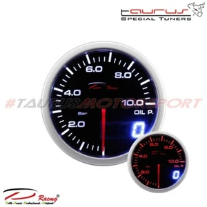 Manometro Pressione Olio 0-10 bar tuning DEPO Racing Dual View strumento 52mm - Foto 1 di 1