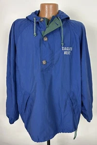 Giacca a vento GAP vintage anni 90 uomo XL nylon 1/4 zip pullover nido aquile blu - Foto 1 di 14