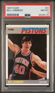1987 FLEER #61 BILL LAIMBEER PSA 8 NM-MT - Picture 1 of 2
