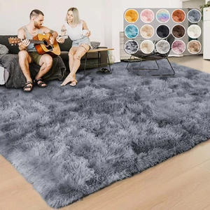 Fluffy Rugs Anti-Slip Large Shaggy Rug Super Soft Mat Living Room Bedroom Carpet - Picture 1 of 46