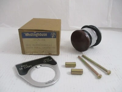 WESTINGHOUSE ROJO CABEZA DE HONGO EMPUJE PULL OPERADOR OT1D20M S# 178C190G01 Foto 1 de 4