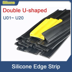 Rubber Double U-shaped Sealing Strip Double Groove Edge Protection Strip - Picture 1 of 26
