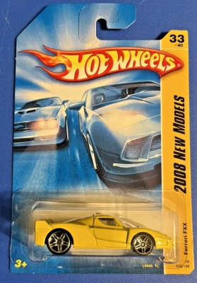 Hot Wheels 2008 nuevos modelos #33 - 2005 Ferrari FXX amarillo con cromo Pr5 Sp - nuevo en caja Foto 1 de 4
