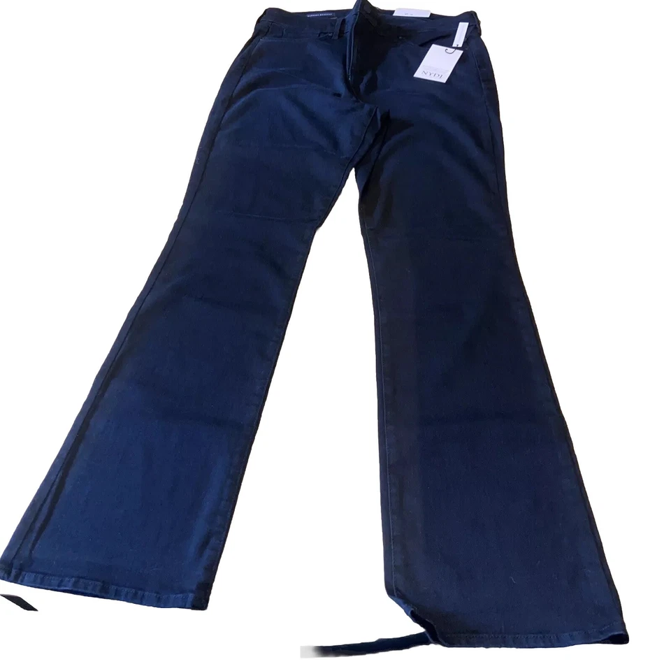 NYDJ Womens Barbara Boot-cut Jeans Black Size 14