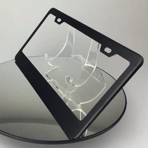 Powder Coated Matte Black Porsche Bmw License Plate Stainless Steel Frame Holder - Picture 1 of 12