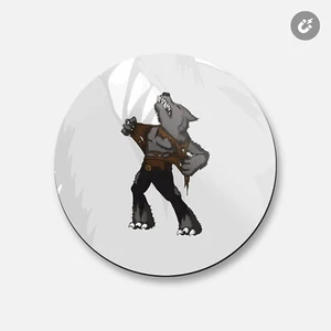 Halloween Wolf Monster Animal | 4'' X 4'' Round Decorative Magnet - Picture 1 of 2