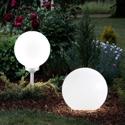 2er LED Gartenleuchte Lampe Terrasse Außenbeleuchtung Solar Garten Solarkugel - Bild 1 von 4