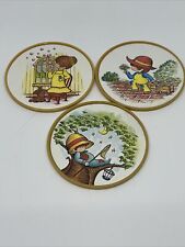 Vintage Yellow Round (3) Plastic Coasters Cute Cartoon Images S4