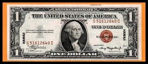 United States USA US XF+ Note $1 Dollar 1935 A Hawaii Silver Certificate S-C - Picture 1 of 2