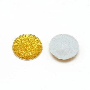 10 pcs Druzy Resin Embellishment Cabochons Yellow – 10mm – Shimmer Style - Picture 1 of 2