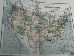 Map United States Of North America Print Antique Political 1905 #30 Original B - Picture 1 of 10