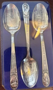 Vintage Präsidenten-Gedenklöffel - Washington, Adams und Jefferson. - Bild 1 von 2