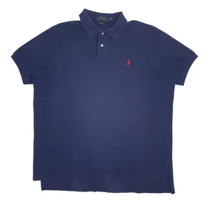 POLO RALPH LAUREN Navy Polo Shirt Short Sleeve Cotton Mens XL - Picture 1 of 5