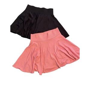 OQQ Gonne Donna 2 Pezzi Gonne Corte Tasca Elasticizzate Taglia Small Rosa e Nero - Foto 1 di 4