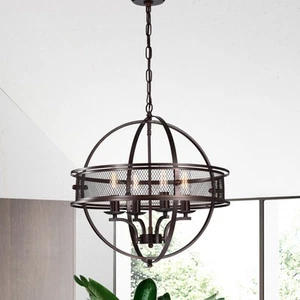 Sario Bronze 4-light Chandelier - Picture 1 of 5
