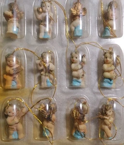 12 Vintage Micro Mini Engel Cherub Ornamente 1" Neu aus altem Lagerbestand - Bild 1 von 10