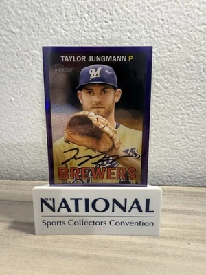 2016 TOPPS HERITAGE #THC-489 TAYLOR JUNGMANN CHROME PURPLE REFRACTOR BREWERS - Image 1 of 2