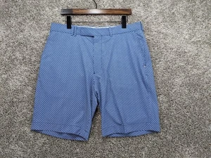 RLX Ralph Lauren pantaloncino uomo 34 blu bianco motivo geometrico golf performance - Foto 1 di 13